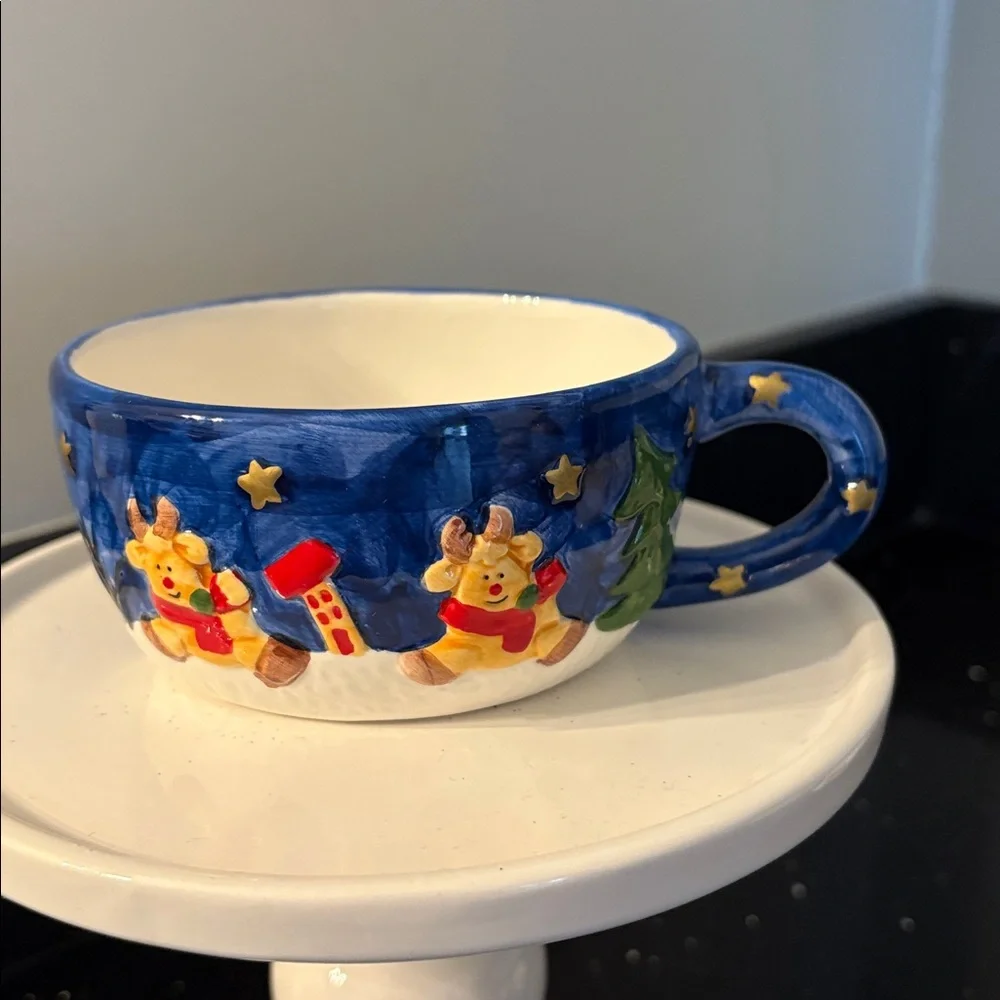 Sweet Teapot Tea for One Christmas Santa Reindeer Farmhouse Cottagecore - Picture 10 of 15